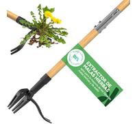 Deshierbador Mango Largo Bambú - Extractor Malas Hierbas de Pie 4 Garras