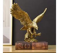 DESHINTKE Estatua de Resina de águila Dorada, Escultura Moderna de águila Dorada, decoración de Escritorio para el hogar, Oficina, decoración de Escritorio (Dorado 1)