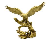 DESHINTKE Lagre - Estatua de Resina de águila Dorada, Escultura de águila Grande, Figura Moderna de águila elevada, decoración Moderna para el hogar y la Oficina (Dorado)