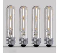 DESHOME Bombilla larga E27 Bombillas tubulares 2W LED Edison Bombilla de rosca No regulable 2700K Blanco cálido Cubierta de cristal transparente para hogar, cocina, T125 Paquete de 4