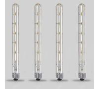 DESHOME Bombilla larga E27 Bombillas tubulares 6W LED Edison Bombilla de rosca No regulable 2700K Blanco cálido Cubierta de cristal transparente para hogar, cocina, T300 Paquete de 4