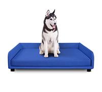 Deshome - Caseta interior para perros de talla grande, sofá cama para perros desenfundable de tejido impermeable, resistente, antibacteriano, 120 x 95 x 28 cm, azul