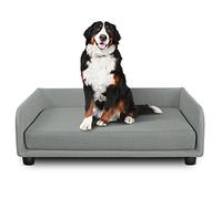 Deshome - Caseta interior para perros de talla media, sofá cama para perros desenfundable de tejido impermeable, resistente, antibacteriano | Casetas para perros 90 x 70 x 28 cm gris