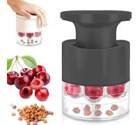 Deshuesador de cerezas manual, deshuesador de cerezas con recipiente recogedor, removedor de trozos de cereza, removedor de semillas de cereza, removedor manual de núcleos para mermelada y preparación