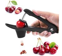 Deshuesador de Cerezas, Sacahuesos de Cerezas, Herramienta Para Quitar Hoyos de Cereza, Con Diseño de Bloqueo Que Ahorra Espacio, Para Extraer Rápidamente Los Huesos de Fruta (Negro)