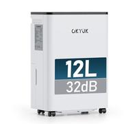 Deshumidificador 12L con Indicador Digital de Humedad,Deshumificadores de humedad Deshumidificador para Hogar hasta 40m² con Apagado Automático, Ideal para, Baños, Dormitorios, Sótanos (12L Blanco)