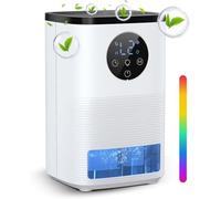 Deshumidificador 1600 ml, Deshumidificadores de Humedad Silencioso Bajo Consumo, Modo Dormir, Apagado Automático, Temporizador 24H, Descongelación Automática, Luz Ambiental para Hogar
