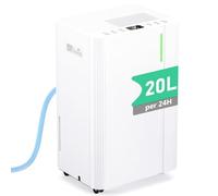 Deshumidificador 20L/Día, Deshumificadores Electrico con Compresor, 3 Modos, Silencioso y de Bajo Consumo, Depósito 5L, Drenaje Continuo, Temporizador 24h, Control Automático de Humedad para Hogar