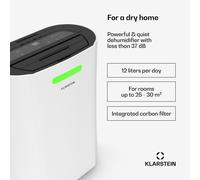 Deshumidificador AeroDry Smart 12L | 12L/día | 18 m² | sensor de humedad | app control | 135 m³/h Klarstein