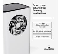 Deshumidificador CircleDry Smart 12 L | 12L/día | 260 W | 24m² | WiFi | temporizador | filtro Klarstein