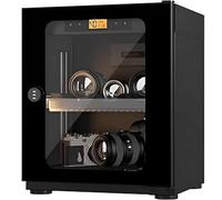 Deshumidificador Digital con cámara y gabinete seco, Caja Seca electrónica con luz LED de 3000 K y Cerradura de combinación, Caja electrónica a Prueba de Humedad for Lentes de cámara(Black,30L)