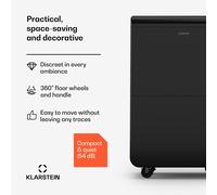 Klarstein DryFy Grand Smart 70L Deshumidificador, Control Aplicación Wifi, 8L Depósito, Temporizador 24h, Bajo Consumo, Silencioso, Para Habitaciones 60-90m²