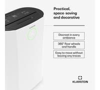 KLARSTEIN DryFy ProConnect 16L Deshumidificador Smart Wi-Fi, Control App, Silencioso, Temporizador 24h, Filtro Carbón Activo, Ajuste Humedad 40-80%, Portátil para Hogar/Oficina, 24m², Blanco