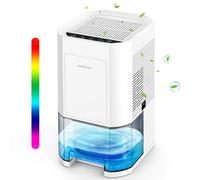 Deshumidificador eléctrico, 1200 ml, deshumidificador para el hogar, descongelación automática para sótano y baño, 7 colores con temporizador, contra la humedad, modos nocturnos
