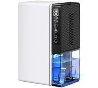 Deshumidificador eléctrico 2.8L, Deshumidificador de habitaciones silencioso con apagado automático, temporizador, modo sleep, luz nocturna de 7 colores, portátil, baño(1000ML/24H)