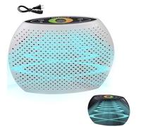 Deshumidificador Eléctrico Reutilizable, Mini Deshumidificadores Renovables con Ventana de Visualización, Carga y Ciclo Infinito, Secador de Aire Absorbente de Humedad de 12W white