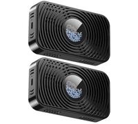 Deshumidificador recargable de 2 piezas, deshumidificador inalámbrico pequeño reutilizable con orificios múltiples y ventana visual, eliminadores de humedad portátiles para lentes de cámara seguras p