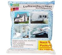 Deshumidificador rellenable granulado (2 x 1200 g), hasta 50 m² de espacio de tamaño / 2500 ml de líquido absorbible