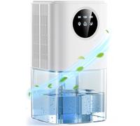 Deshumidificador Silencioso Bajo Consumo 1.8L - Deshumidificador Eléctrico Portátil con Modo Suspensión, Temporizador 24h y Apagado Automático - Ideal para Baño, Dormitorio y Armarios(530ml/día)