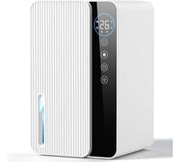 Deshumificadores de Humedad 1800ML Deshumidificador Pequeño, Desumidifador Silencioso, Dehumidifier for Home Con Función de Descongelación Temporizador de 6/8/12H Pantalla LED (500ML/24H)