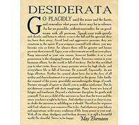 Desiderata Poem Desiderata Print Desiderata Poster Poetry Wall Art Graduation Gift Graduation Poem Student Poem Gift by Max Erhmann 1927 (20cm x 25cm, Parchment)