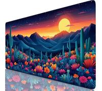 Desierto Alfombrilla Ratón XXL 600x400x3mm Mouse Pad Grande Gaming Cactus Alfombrilla Escritorio con Base Antideslizante, Resiste Salpicaduras, Bordes Cosidos Mousepad para Oficina y Familia Y8-550