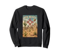 Desierto de Nuevo México con símbolo de Sol Zia Vintage Travel Sudadera