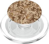 Desierto Digital Camuflaje Patrón Cuadrado Pixeles Caza Camo PopSockets PopGrip para MagSafe