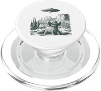 Desierto Gato en Sombrero UFO Encuentro Vintage Grabado PopSockets PopGrip para MagSafe
