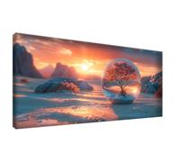 Desierto Pintura de Diamante 5D Completa Kit Diamond Painting Árbol Manualidades Adultos, Cuadro Diamantes Cristal Art Punto de Cruz Set para Decoración Pared, Regalo dia del Padre 45x90cm 0Z-883