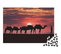 Desierto y Camellos, Paisaje Y Naturaleza, Puzzle para Adultos Y Niños, 1000 Piezas De Diversión En Familia, Un Desafío Emocionante para La Noche De Juegos 70x50cm/1000pcs