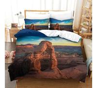 Desierto y Estepa Edredón, Ropa De Cama Paisaje Y Naturaleza, Funda Nórdica Y Funda De Almohada con Cremallera Double（200x200cm）