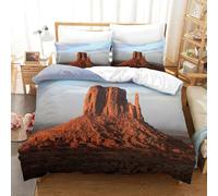 Desierto y Estepa Edredón, Ropa De Cama Paisaje Y Naturaleza, Funda Nórdica Y Funda De Almohada con Cremallera Double（200x200cm）