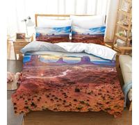 Desierto y Estepa Edredón, Ropa De Cama Paisaje Y Naturaleza, Funda Nórdica Y Funda De Almohada con Cremallera Super King（260x220cm）