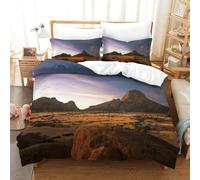 Desierto y Estepa Edredón, Ropa De Cama Paisaje Y Naturaleza, Funda Nórdica Y Funda De Almohada con Cremallera Double（200x200cm）