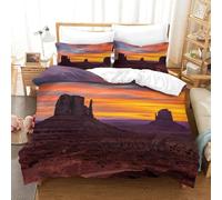 Desierto y Estepa Edredón, Ropa De Cama Paisaje Y Naturaleza, Funda Nórdica Y Funda De Almohada con Cremallera Single（135x200cm）