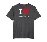 Desiertos I Corazón, Amo los Desiertos Camiseta, Hombre Tallas Grandes, Jaspeado Oscuro, 3X Alto