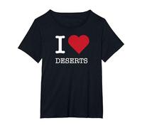 Desiertos I Corazón, Amo los Desiertos Camiseta, Mujer Tallas Grandes, Negro, 3XL Grande