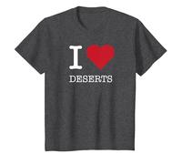 Desiertos I Corazón, Amo los Desiertos Camiseta, Niños, Jaspeado Oscuro, 4 años
