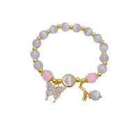 Design Advanced Sense - Pulsera de mariposa con cuentas de transferencia femenina, joyería de mano, aretes coloridos, talla única, Cristal artificial, No es una piedra preciosa