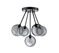 DESIGN BY US Ballroom Molecule plafón, gris humo, cristal, 5 luces