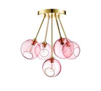 DESIGN BY US Plafón Ballroom Molecule, rosa, cristal, 5 luces