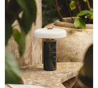 DESIGN BY US Trip LED lámpara de mesa recargable, gris / blanco, mármol, vidrio, IP44