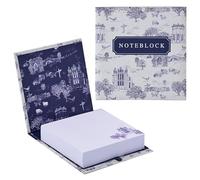 Design By Violet Yorkshire Noteblock with Pen - Blue Yorkshire Farm Village Design Notepad - Perfect for Note-Taking and Desk Organisation