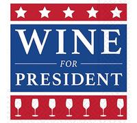 Design Design Divertidas servilletas de fiesta con temática electoral, 40 unidades, 2 paquetes de servilletas de cóctel de vino de 20 quilates, rojo, azul y blanco