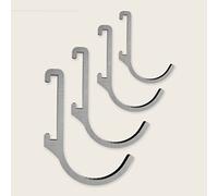 Design Hamburgo Barra de gancho para cocina, autoadhesiva, barra colgante para utensilios de cocina, soporte de cocina sin agujeros, 4 ganchos adicionales, color gris plateado