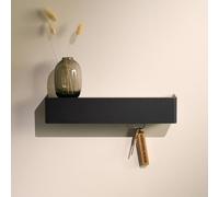 Design Hamburgo Colgador de llaves de pared | Negro | con estante