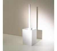 Design Hamburgo Escobilla de WC de Silicona | Blanco | Soporte de Metal
