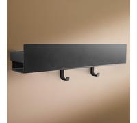 Design Hamburgo Estantería Ducha sin Taladro I Estantería de Baño y Organizador I Repisa Champú I Accesorio de Baño Adhesivo I Balda de Baño con 2 Ganchos | Negro Mate| 42 cm