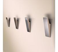 Design Hamburgo Ganchos Adhesivos para Pared | Toallero de Baño sin Taladro | Ganchos para Cocina y Baño | Pack de 4 | Diseño Moderno | Negro Mate (Cromo)